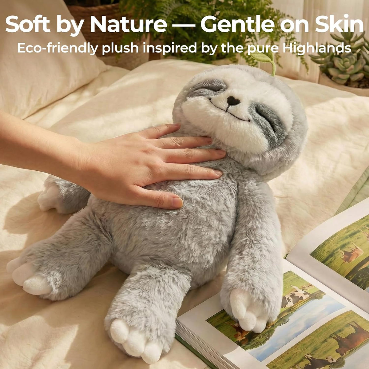 Mewaii Weighted Sloth Plush Toy, 20 Inch 4 lb Heatable and Coolable Stuffed Animal