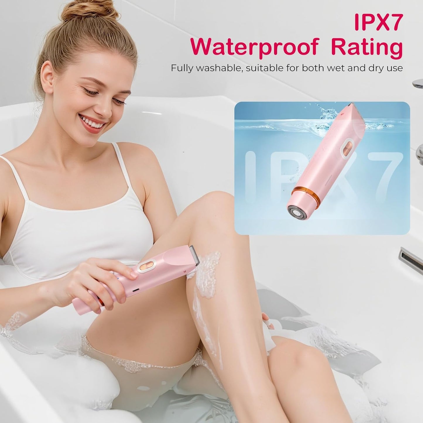 2-in-1 Electric Lady Shaver for Women – Cordless Painless Facial Hair & Bikini Trimmer Waterproof Razor for Face, Legs & Underarms Free Shipping