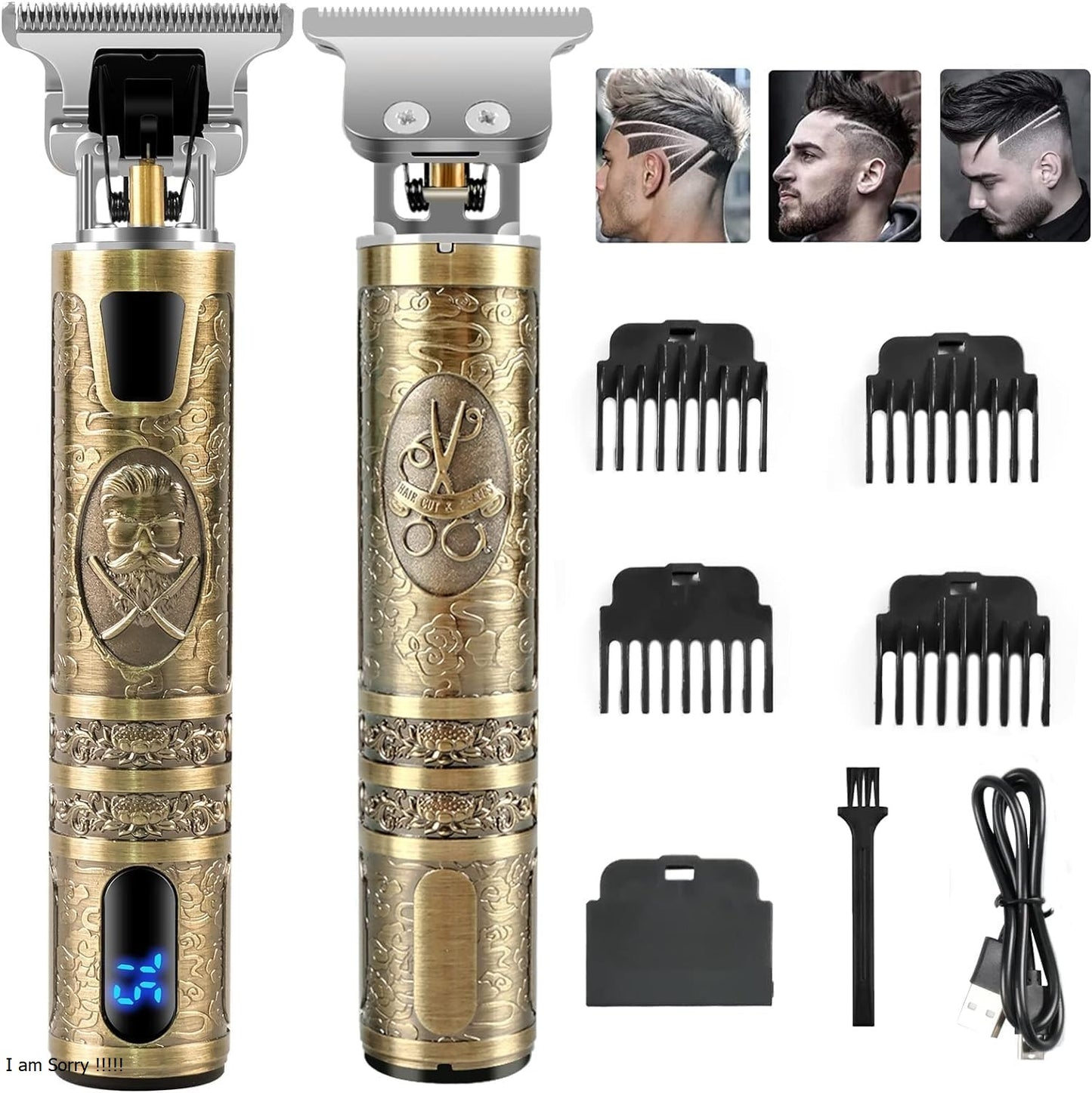 Professional Men’s Hair Clippers & Beard Trimmer – Electric Grooming Kit with LCD Display, Precision Outliner, Sharp Rechargeable Shaver