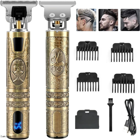 Professional Men’s Hair Clippers & Beard Trimmer – Electric Grooming Kit with LCD Display, Precision Outliner, Sharp Rechargeable Shaver
