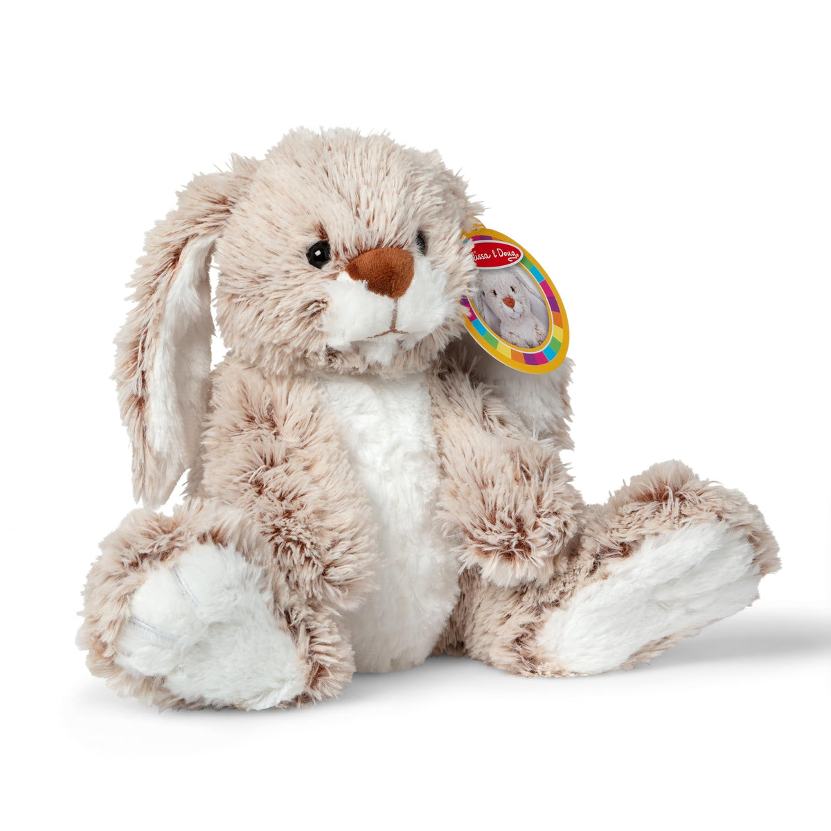 Melissa & Doug Burrow Bunny Stuffed Animal Plushie with Big Feet, Floppy Ears & Fluffy Tail, Adorable Pretend Play Toddler Toys for Girls & Boys 3+, Pack of 12