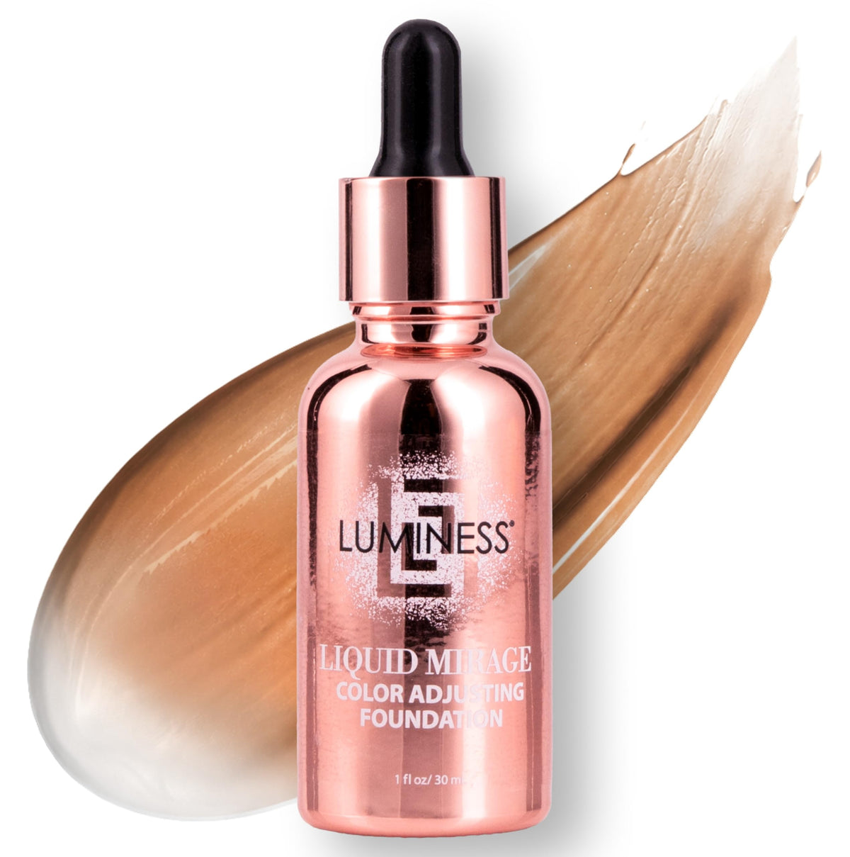 LUMINESS Liquid Mirage Color Changing Foundation for Mature Skin, Skincare-Infused Makeup with Hyaluronic Acid & Vitamin E, Hydrating Liquid Foundation & Concealer Hybrid, Hypoallergenic