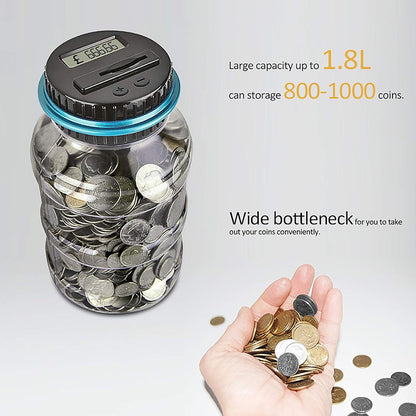 Digital Coin Counting Money Bank Jar with LCD Display – Automatic UK Coin Counter Piggy Bank Saving Pot for Kids & Adults Free Shipping all over UK