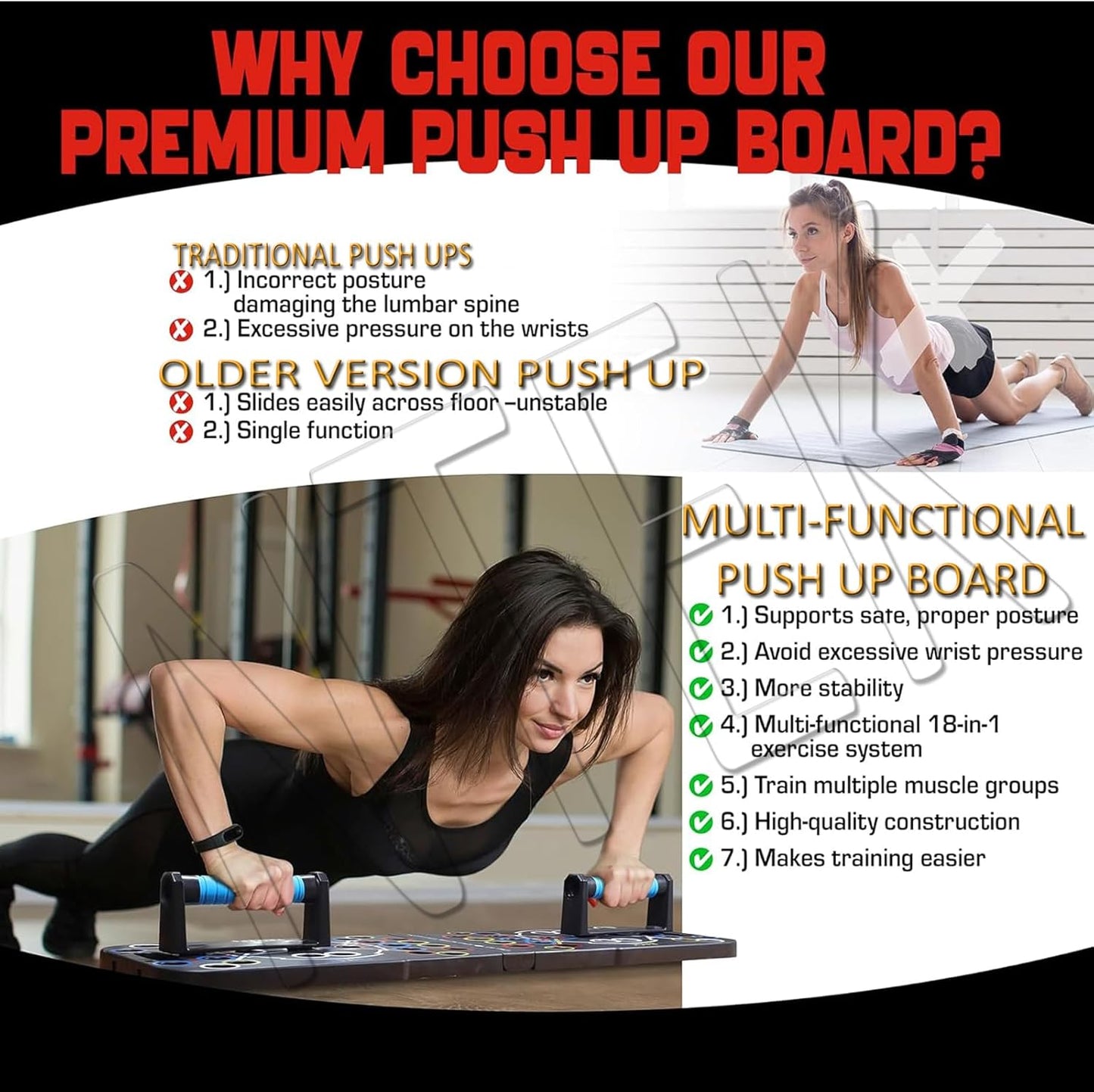 14-in-1 Foldable Push Up Board – Portable Home Workout Fitness Equipment for Chest, Arms & Core Strength Training Free shipping