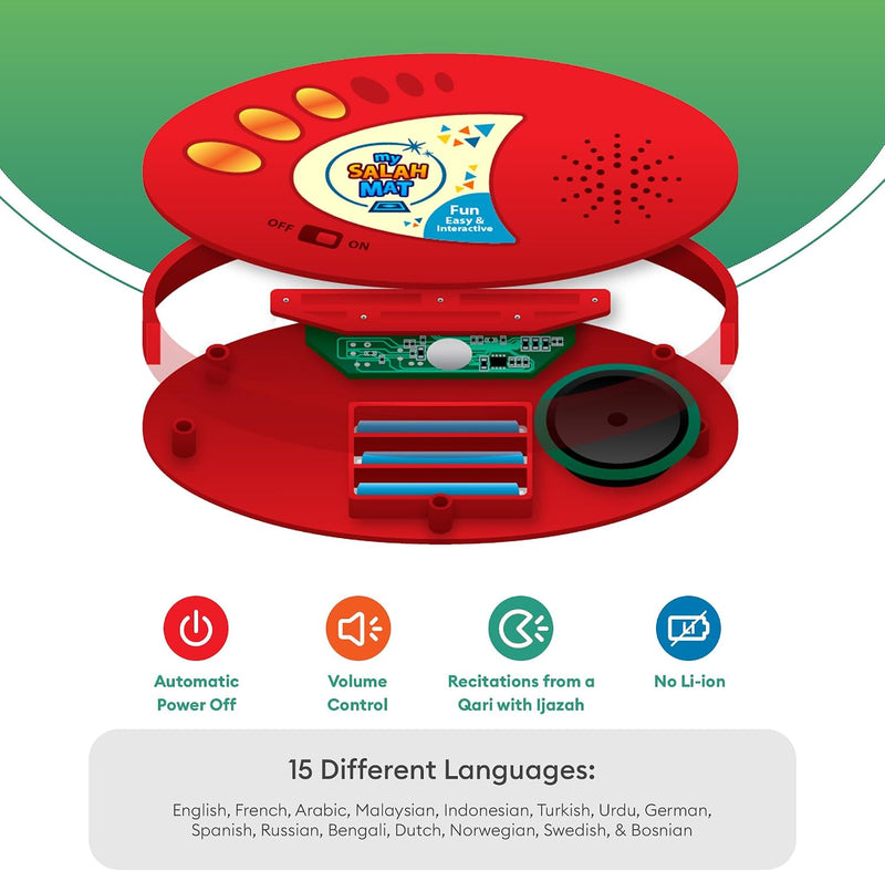 Smart Interactive Prayer Mat for Kids | Islamic Salah Learning Mat with Surah, Wudu & Dua Lessons, 25 Touch Keys, 10 Languages, Padded Mat Ages 3+