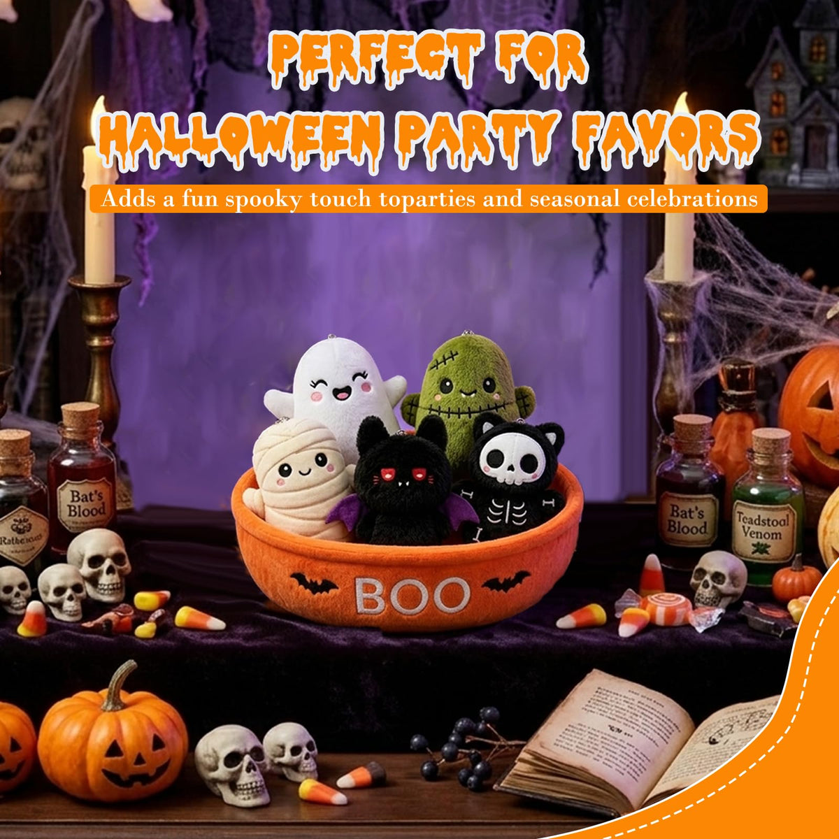 Rosekeep Boo Basket Stuffers for Women, Spooky Stuffed Animals Set
