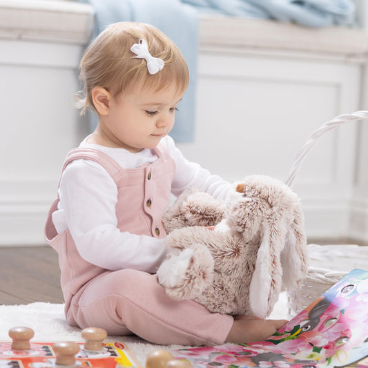 Melissa & Doug Burrow Bunny Stuffed Animal Plushie with Big Feet, Floppy Ears & Fluffy Tail, Adorable Pretend Play Toddler Toys for Girls & Boys 3+, Pack of 12