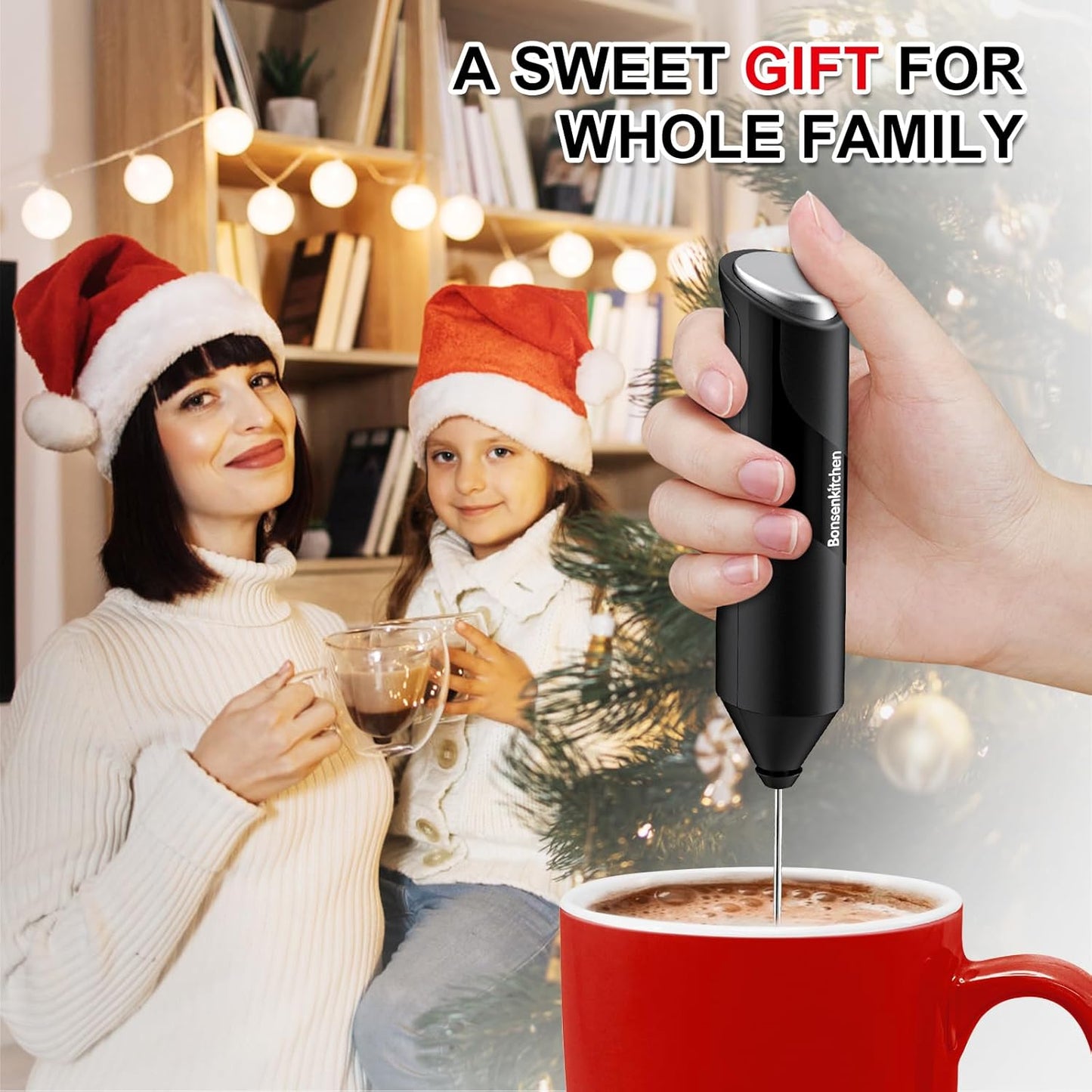 Handheld Electric Milk Frother – Stainless Steel Whisk Coffee Foam Maker for Latte, Cappuccino, Matcha & Hot Chocolate Free Shipping