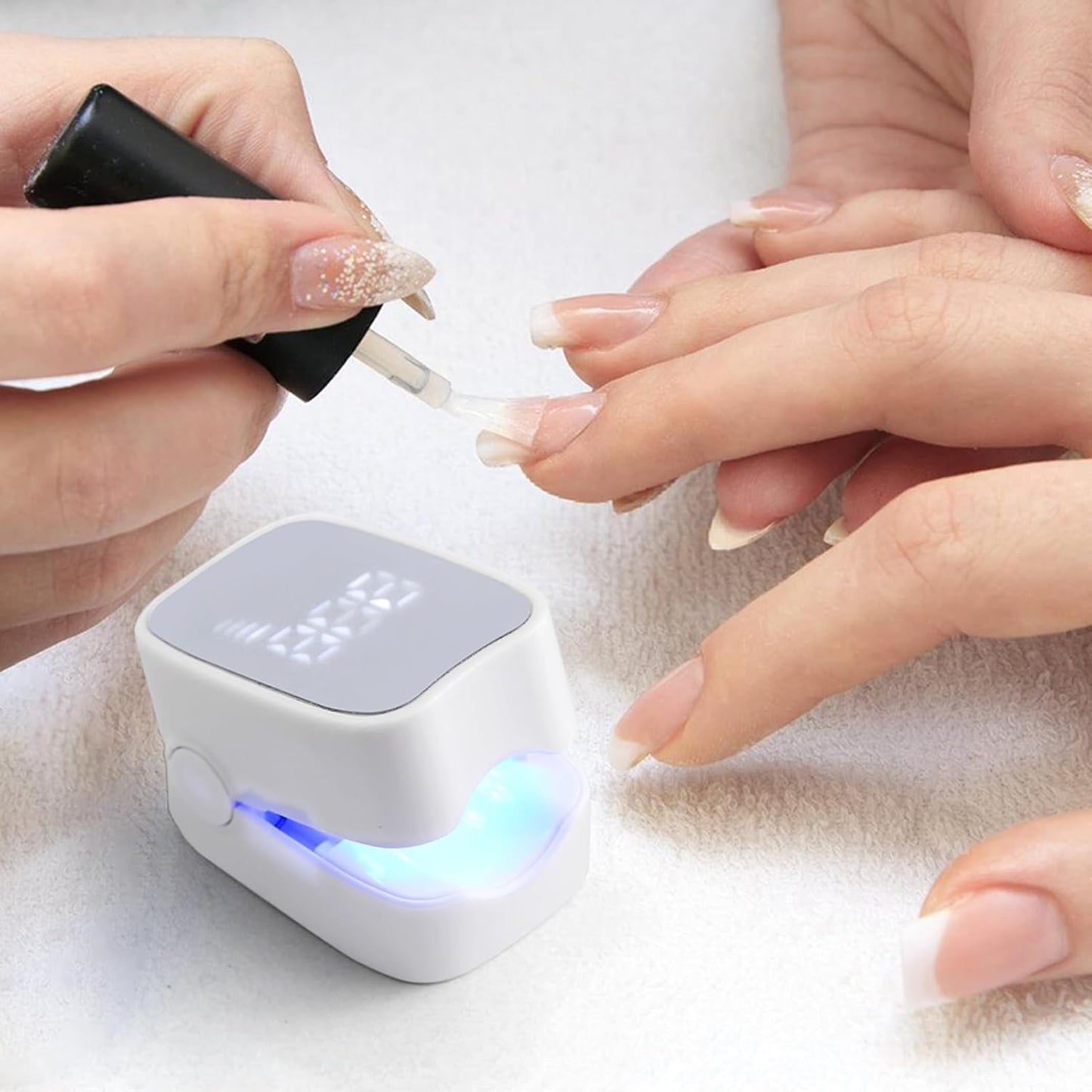 Rechargeable LED Nail Care Device with Digital Display – Portable Nail Dryer