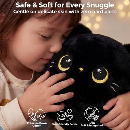 Mewaii Black Cat Plush Pillow 13 Inch – Cute, Soft & Huggable Stuffed Cat Toy