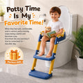 Kids Potty Training Seat with Step Stool | Adjustable Height Toilet Trainer, Comfortable Cushion, Foldable Design for Toddlers & Children