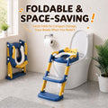 Kids Potty Training Seat with Step Stool | Adjustable Height Toilet Trainer, Comfortable Cushion, Foldable Design for Toddlers & Children