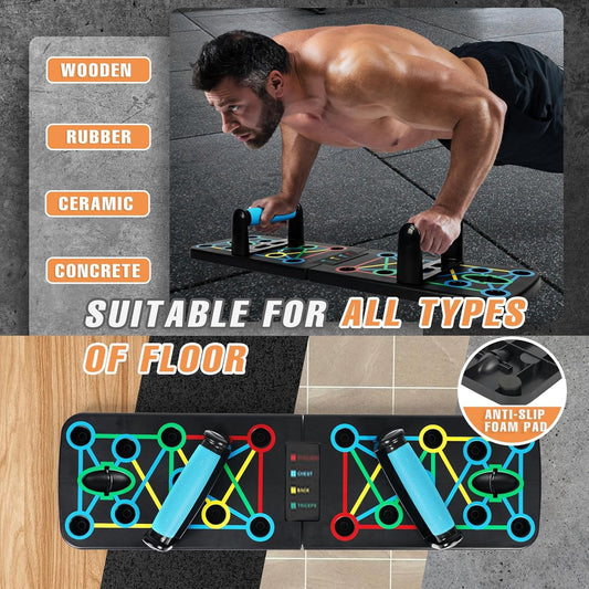 14-in-1 Foldable Push Up Board – Portable Push-Up Training Equipment for Chest, Arms, Shoulders & Core