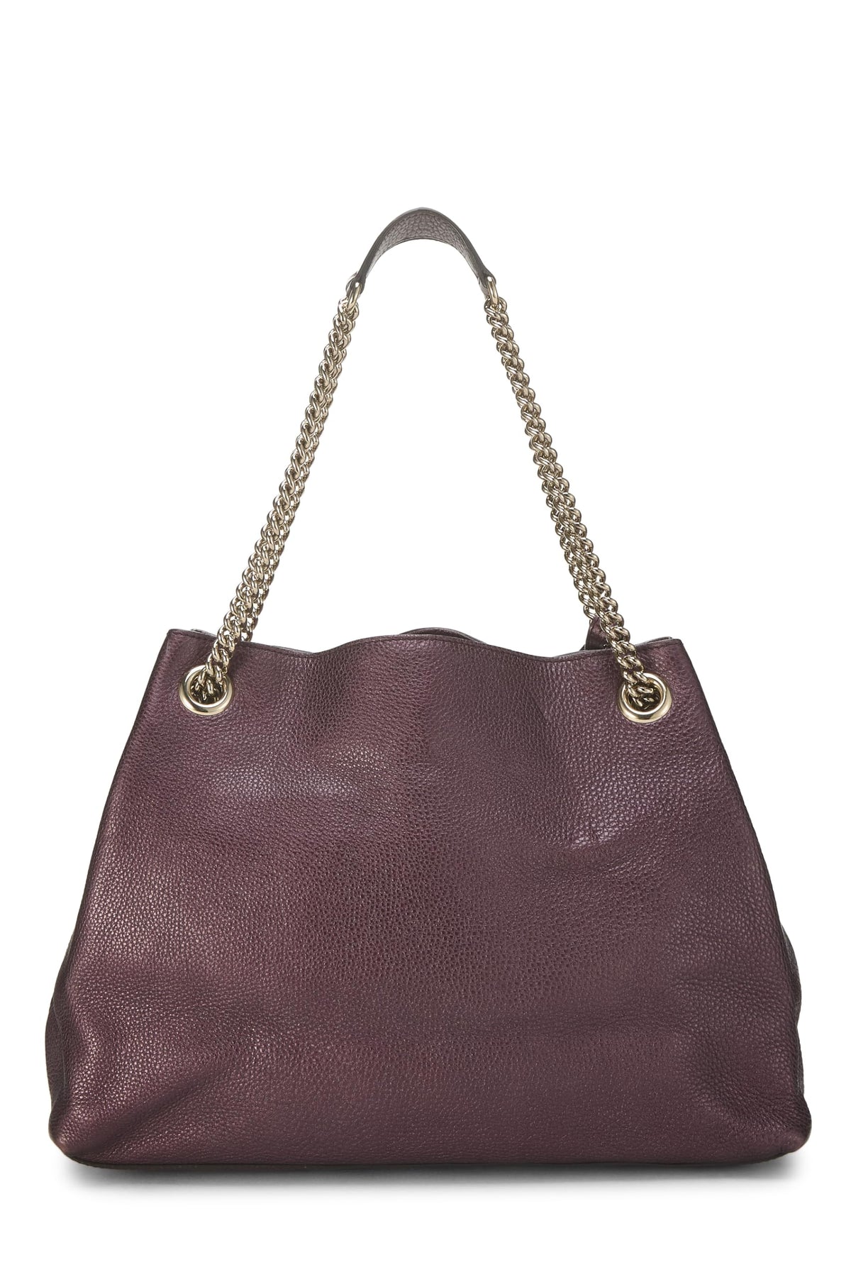 Gucci, Pre-loved Purple Leather Soho Chain Tote, Purple