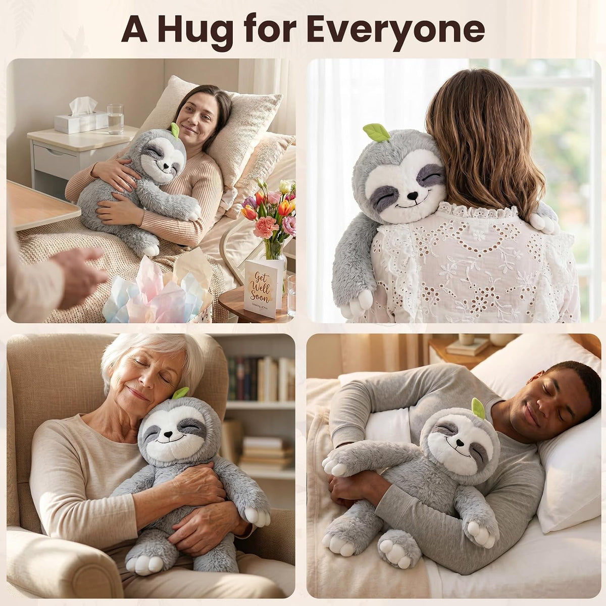 Mewaii Weighted Sloth Plush Toy, 20 Inch 4 lb Heatable and Coolable Stuffed Animal