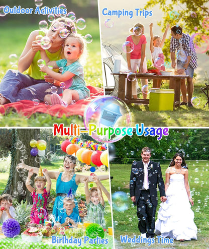 Outdoor Bubble Machine with Lights and Music for Kids and Adults