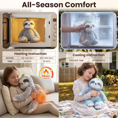 Mewaii Weighted Sloth Plush Toy, 20 Inch 4 lb Heatable and Coolable Stuffed Animal