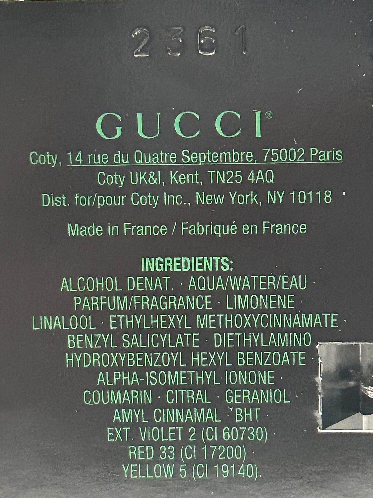 Gucci Black Spray Men Pour Homme