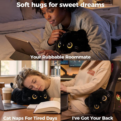 Mewaii Black Cat Plush Pillow 13 Inch – Cute, Soft & Huggable Stuffed Cat Toy
