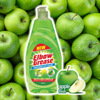 Power Degreasing Washing Up Liquid 600ml – Dishwashing Soap for Dishes, Pots, Pans & Glasses (Lemon / Apple) Free Shipping