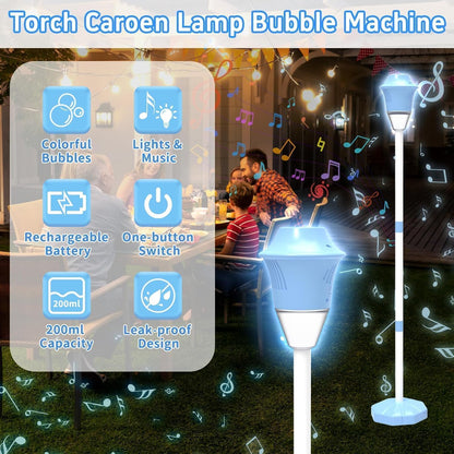 Outdoor Bubble Machine with Lights and Music for Kids and Adults