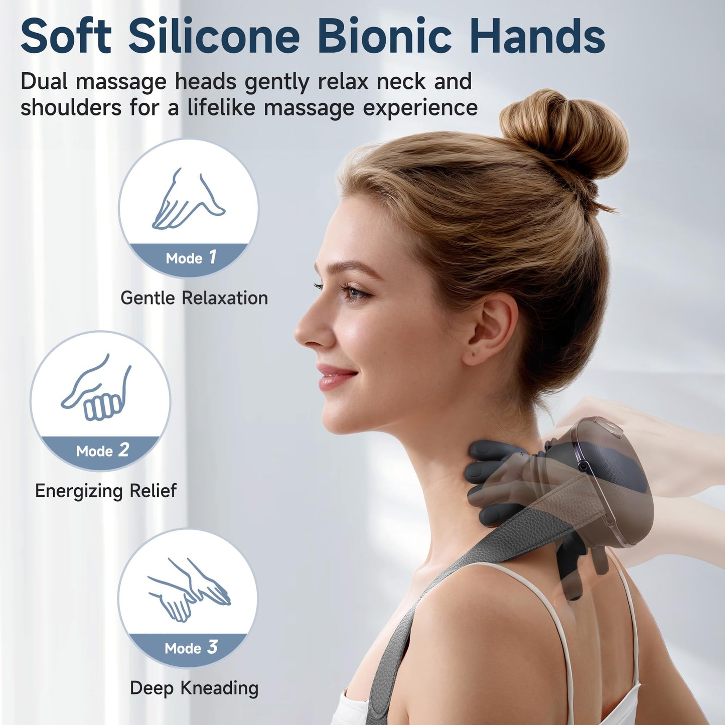 Wireless Neck and Shoulder Massager with Heat, 4D Shiatsu Kneading Massage Device, Rechargeable, Green