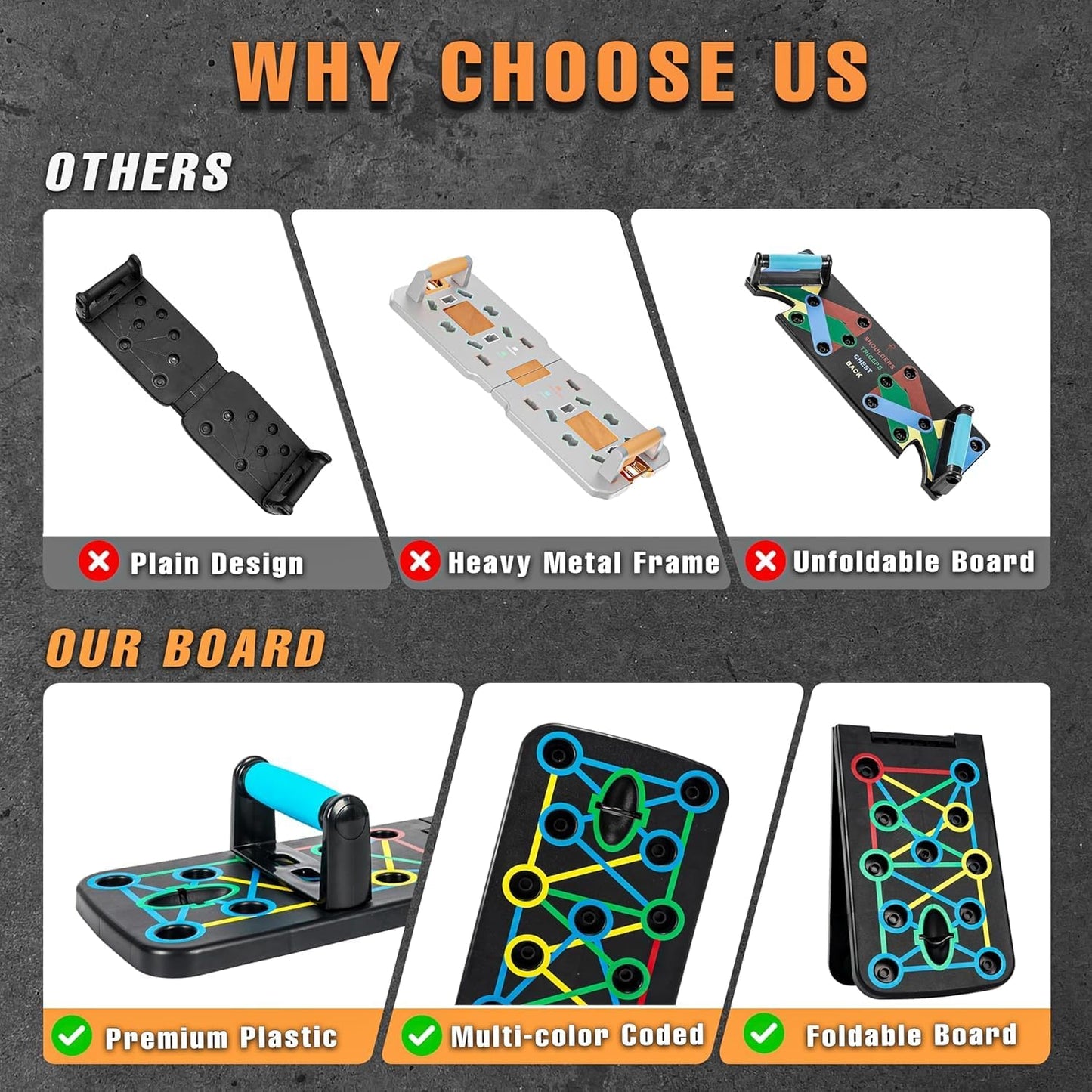 14-in-1 Foldable Push Up Board – Portable Home Workout Fitness Equipment for Chest, Arms & Core Strength Training Free shipping