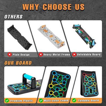 14-in-1 Foldable Push Up Board – Portable Home Workout Fitness Equipment for Chest, Arms & Core Strength Training Free shipping