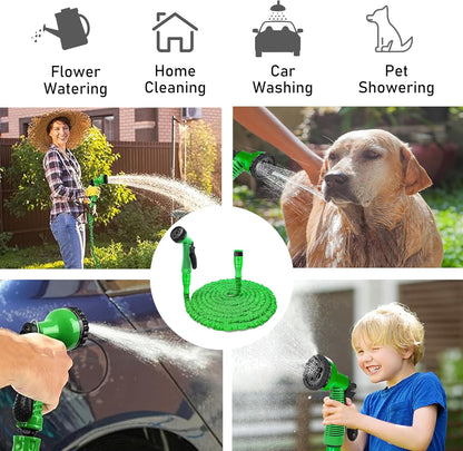 Expandable Garden Hose Pipe with 7-Mode Spray Gun – Flexible Retractable Magic Water Hose (25/50/100 ft) Leak-Proof Garden Hose Free Shipping