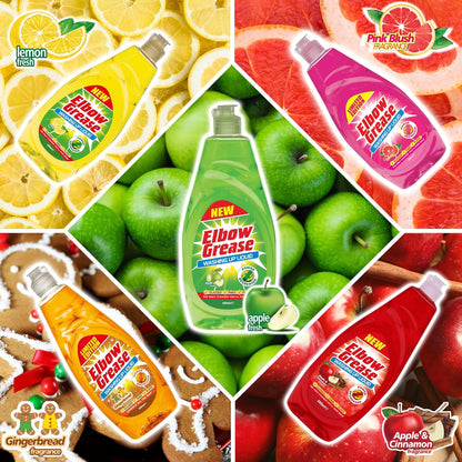 Power Degreasing Washing Up Liquid 600ml – Dishwashing Soap for Dishes, Pots, Pans & Glasses (Lemon / Apple) Free Shipping