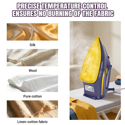 Steam Iron with Vertical Steam Function – Non-Stick Stainless Steel Soleplate, 350ml Water Tank, 2400W
