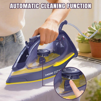 Steam Iron with Vertical Steam Function – Non-Stick Stainless Steel Soleplate, 350ml Water Tank, 2400W