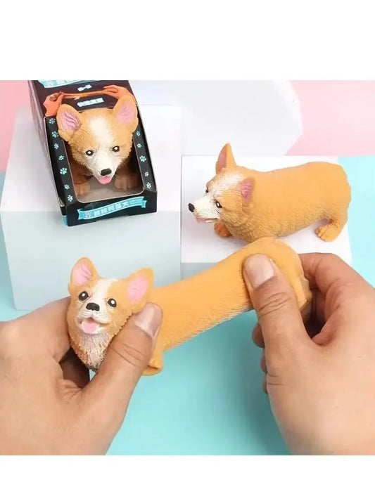 3-Pack Stretchy Corgi Squishy Toys – Soft Dog-Shaped Sensory Fidget Toys
