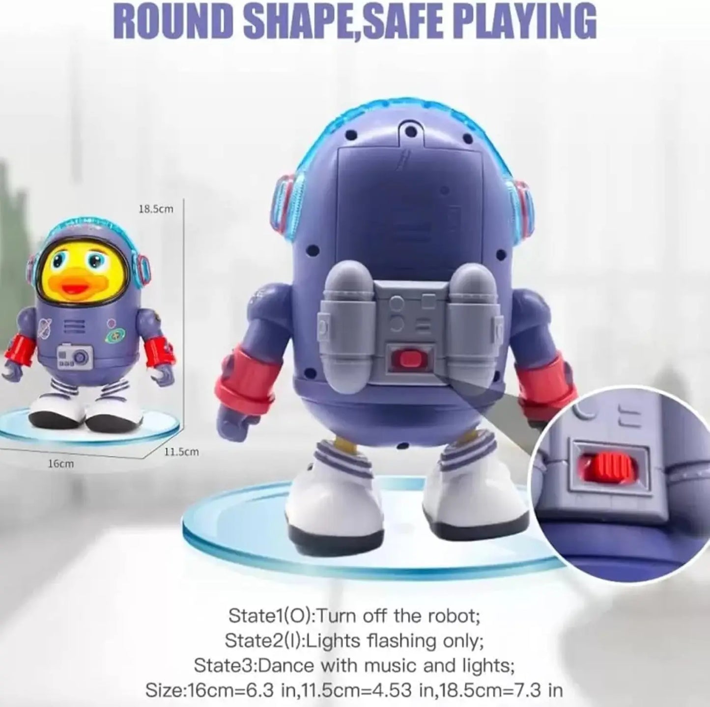 Dancing Astronaut Duck Toy with Music and LED Lights – Walking Toy for Toddlers