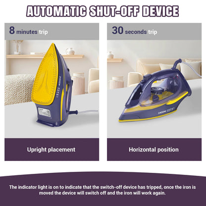 Steam Iron with Vertical Steam Function – Non-Stick Stainless Steel Soleplate, 350ml Water Tank, 2400W
