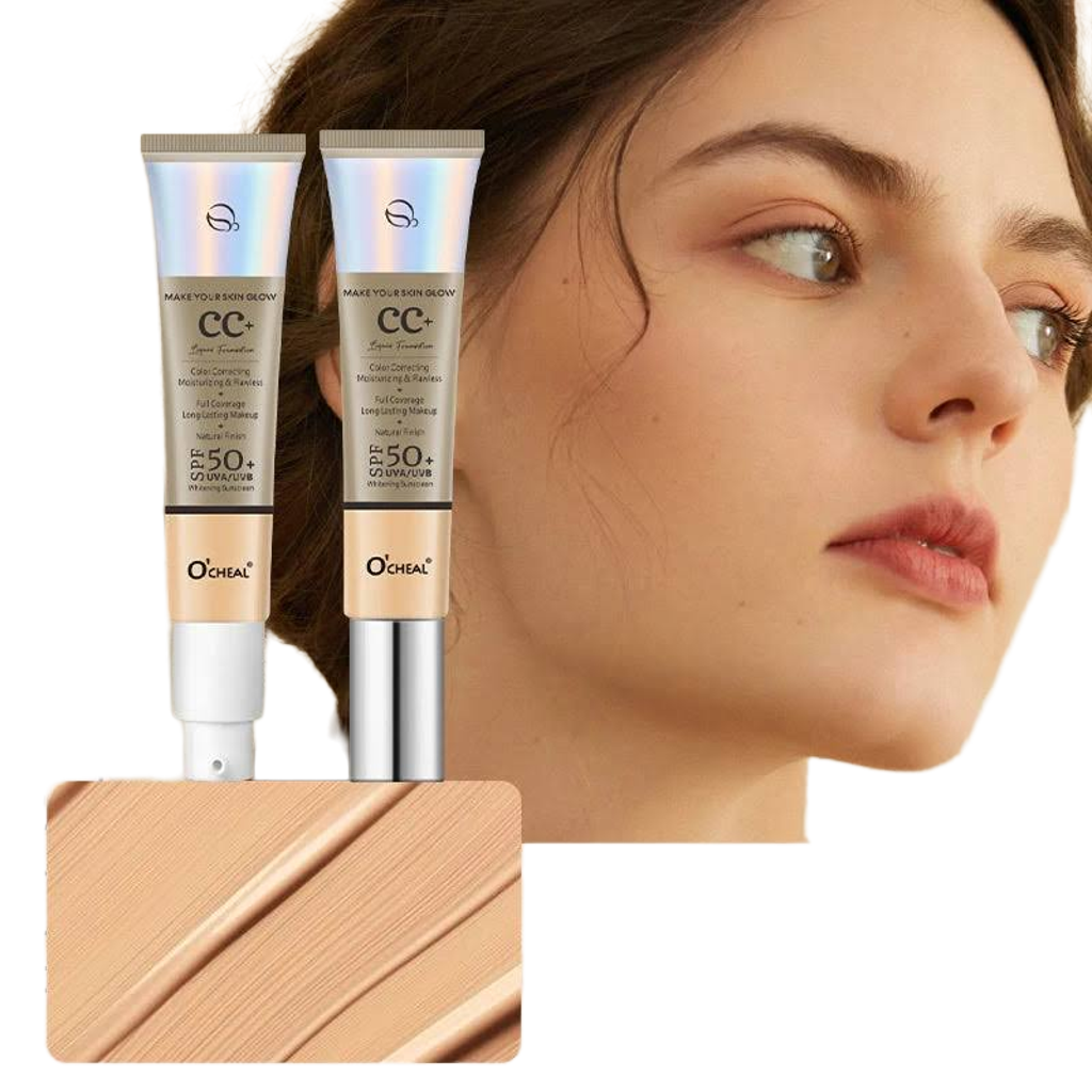 Ocheal 30g Fond de Teint CC Crème SPF50+ – Couvrance Imperméable & Longue Durée