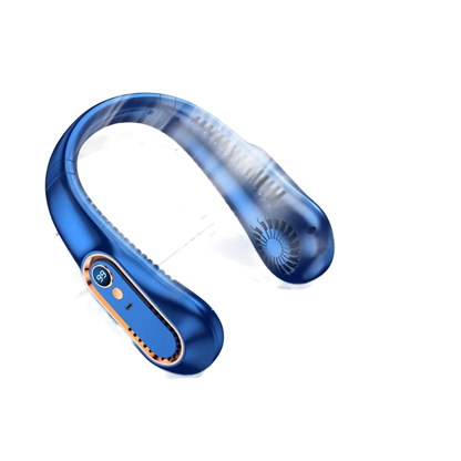 Portable Bladeless Neck Fan with Digital Display – USB Rechargeable Hands-Free Cooling Fan