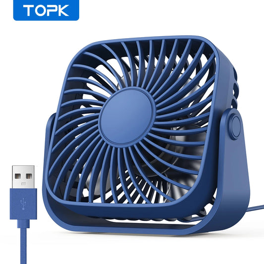 Portable USB Air Cooler Fan – Quiet 3-Speed Personal Desk Cooler