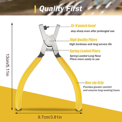 Leather Hole Punch Plier – Adjustable Hole Punch Tool for Leather, Belts, Shoes & Fabric