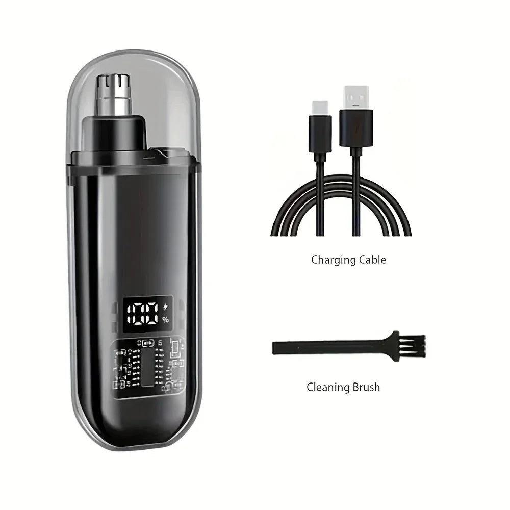 USB-C Rechargeable Nose & Ear Hair Trimmer for Men – Portable Grooming Trimmer