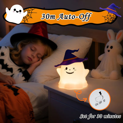 Halloween Cartoon Silicone Night Light – Rechargeable Table Lamp for Kids Bedroom