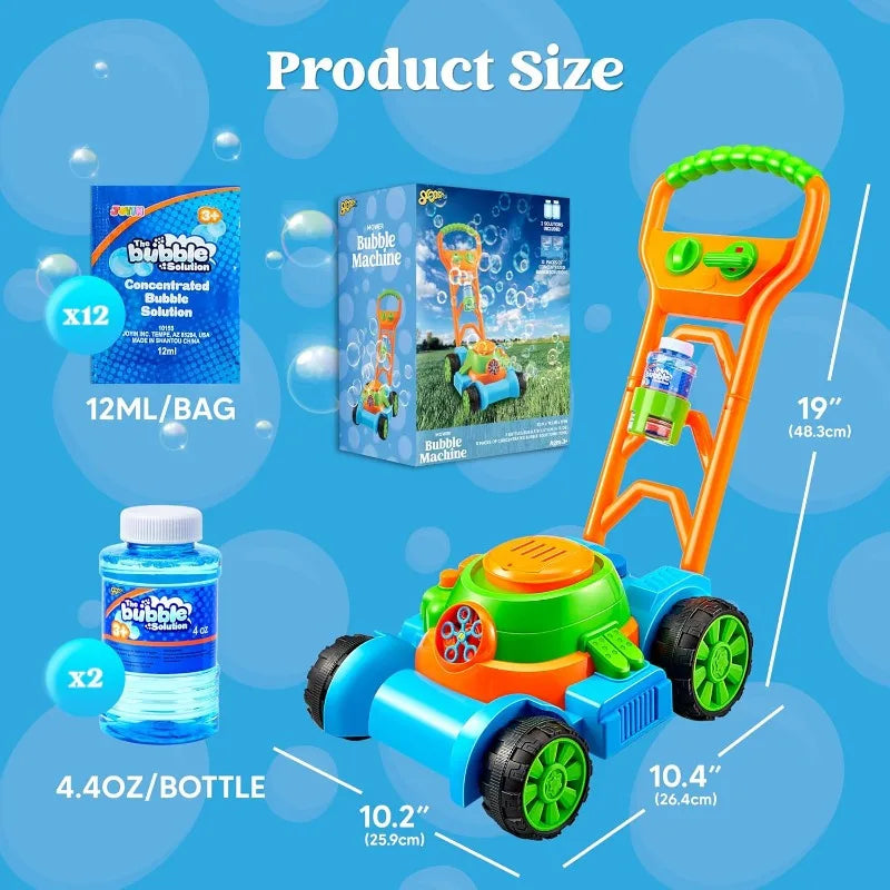 Sloosh Bubble Lawn Mower Toy – Outdoor Bubble Machine Push Toy for Kids