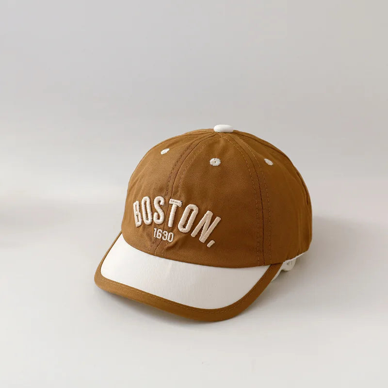 Baby Baseball Cap with Letter Embroidery – Short Brim Sun Hat for Boys and Girls