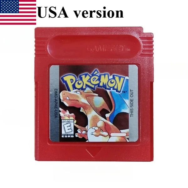 GBC Pokémon Game Cartridge, Red Blue Gold Silver Crystal Yellow Green, Multilingual