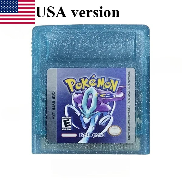 GBC Pokémon Game Cartridge, Red Blue Gold Silver Crystal Yellow Green, Multilingual