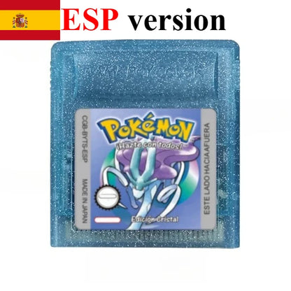 GBC Pokémon Game Cartridge, Red Blue Gold Silver Crystal Yellow Green, Multilingual