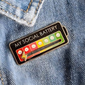 Mood Expression Enamel Pin – Social Battery Badge Brooch for Men & Women
