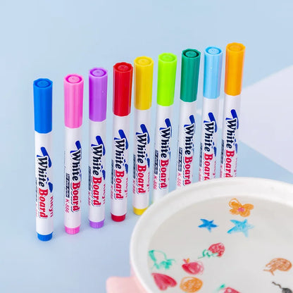 Stylos flottants pour enfants – Kit de dessin à l'encre magique avec cuillère pour l'art flottant sur l'eau