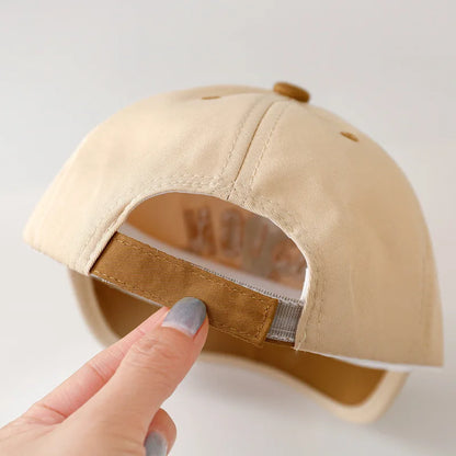 Baby Baseball Cap with Letter Embroidery – Short Brim Sun Hat for Boys and Girls