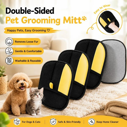 Reusable Pet Hair Removal Gloves – Electrostatic Grooming Gloves for Cats & Dogs